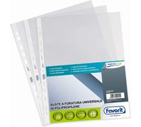 Favorit Buste a foratura universale Special PP Superior liscio, 23 x 33 cm, trasparente, 25 buste