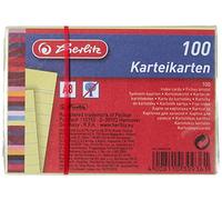 Favorit Herlitz - Cartoncini per Appunti, Formato A4/A5/A6/A7/A8, 100 Pezzi A8 a Righe. A8 liniert Giallo.