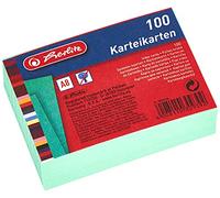Favorit Herlitz - Cartoncini per Appunti, Formato A4/A5/A6/A7/A8, 100 Pezzi A8 a Righe. A8 liniert Verde