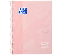 Favorit Oxford 400115564 Maxi Quaderno Spiralato P@stel1 Quadretti, Rigatura 5 mm, Cipria Pastello