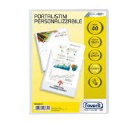 Portalistini personalizzabile Sviluppo - liscio - 15x21 cm - 40 buste - trasparente - Favorit