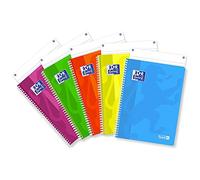 Favorit Quaderno Spiralato A4, Rigatura 1R, Carta 90G/Mq, Pacco da 5 Pezzi, Colori Fluo Assortiti