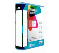 Favorit Raccoglitore Personalizzabile con tasca sulla copertina e dorso formato interno 22x30 cm 4 anelli (a D) h. 50, colore azzurro