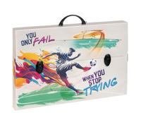 Favorit Valigetta in Polipropilene Alveolare con stampa in alta risoluzione CALCIO, dimensioni 56,5X36,5 cm, Dorso 5,5 cm, 2 chiusure