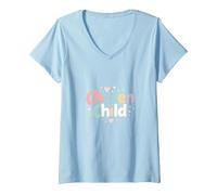 Favorite Daughter Chosen Felpa Bambino Maglietta con Collo a V, Donna, Celeste, XL