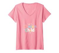 Favorite Daughter Chosen Felpa Bambino Maglietta con Collo a V, Donna, Rosa, S
