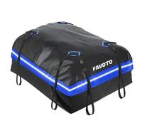 Favoto Box da Tetto Auto 425L - Borsa da Tetto Impermeabile Pieghevole con Tappetino Antiscivolo Ganci per Porta e Cinghie Rinforzate Blu