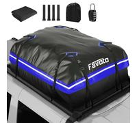 Favoto Box da Tetto Auto Impermeabile - Borsa da Tetto Portapacchi 425L Pieghevole con Tappetino Antiscivolo Gancio Porta e Cinghie di Rinforzo per Trasporto di Bagagli Blu