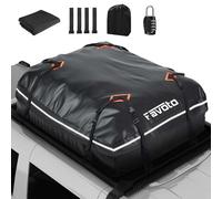Favoto Box da Tetto Auto Impermeabile - Borsa da Tetto Portapacchi 425L Pieghevole con Tappetino Antiscivolo Gancio Porta e Cinghie di Rinforzo per Trasporto di Bagagli Nero