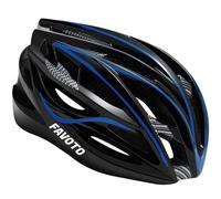 Favoto Casco Bici Caschi da Bicicletta - Certificato CE Casco da Corsa MTB Ciclismo Leggero per Uomo Donne Adulti Protezione di Sicurezza Taglia Regolabile L 59-61cm Nero Blu