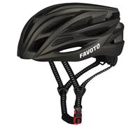 Favoto Casco Bici Caschi da Bicicletta - Certificato CE Casco da Corsa MTB Ciclismo Leggero per Uomo Donne Adulti Protezione di Sicurezza Taglia Regolabile L 59-61cm Titanio