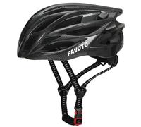 Favoto Casco Bici Caschi da Bicicletta - Certificato CE Casco da Corsa MTB Ciclismo Leggero per Uomo Donne Adulti Protezione di Sicurezza Taglia Regolabile M 55-58cm Fibra di Carbonio