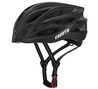 Favoto Casco Bici Caschi da Bicicletta - Certificato CE Casco da Corsa MTB Ciclismo Leggero per Uomo Donne Adulti Protezione di Sicurezza Taglia Regolabile M 55-58cm Nero
