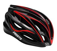 Favoto Casco Bici Caschi da Bicicletta - Certificato CE Casco da Corsa MTB Ciclismo Leggero per Uomo Donne Adulti Protezione di Sicurezza Taglia Regolabile L 59-61cm Nero Rosso