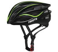 Favoto Casco Bici Caschi da Bicicletta - Certificato CE Casco da Corsa MTB Ciclismo Leggero per Uomo Donne Adulti Protezione di Sicurezza Taglia Regolabile M 55-58cm Nero Verde