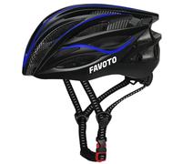 Favoto Casco Bici da Bicicletta - Certificato CE Casco da Corsa MTB Ciclismo Leggero per Uomo Donne Adulti Protezione di Sicurezza Taglia Regolabile M 55-58cm Nero Blu