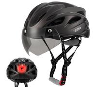 Favoto Casco da Bicicletta con Visiera Luce - Caschi Bici Ciclismo Leggero per Adulti Uomo Donna Tecnologia Inmould Fodera Removibile Traspirante L 59-61cm Regolabile Marrone Scuro