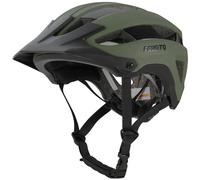 Favoto Casco MTB Uomo Donna - Caschi da Bici Leggero con Visiera Rimovibile Omologato CE Tripla Protezione Taglia Regolabile L 59-61cm Traspirante per Bicicletta da Strada Montagna Verde