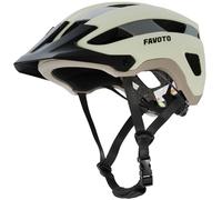 Favoto Casco MTB Uomo Donna - Caschi da Bici Leggero con Visiera Rimovibile Omologato CE Tripla Protezione Taglia Regolabile L 59-61cm Traspirante per Bicicletta da Strada Montagna Beige