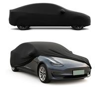 Favoto Copriauto Antipolvere Tesla Model 3 - Telo Auto Traspirante ed Elasticizzato con Apertura per Ricarica Protezione Interna per Garage e Parcheggi Sotterranei