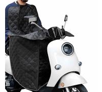 Favoto Coprigambe Invernale per Scooter - Coperta Termica Antivento e Impermeabile con Fodera Calda, Tasche e Strisce Riflettenti Universale per Scooter e Moto Nero