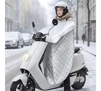Favoto Coprigambe Invernale per Scooter - Coperta Termica Antivento e Impermeabile con Fodera Calda, Tasche e Strisce Riflettenti Universale per Scooter e Moto Argento