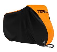 Favoto Custodia Bici Telo Copribici Copertura Biciclette da Esterno 210D Coperta Impermeabile Resistente a Polveri/Pioggia/Neve/UV, può Coprire 2 Biciclette con Sacchetto per Trasporto(Nero Arancione)