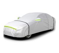 Favoto Telo Copriauto Invernale Felpato Impermeabile Telo per Auto da Esterno per Berlina 3 Volumi 435-460cm Realizzato in PEVA+Cotone con Cerniera, Anti Acqua Polvere Neve Sole Freddo 465x170x150cm
