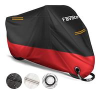 Favoto Telo Coprimoto 210D Teli per Moto Scooter Impermeabile Resistente ad Acqua/Polvere/Pioggia/Vento/Foglie, Copertura Motociclo, 220x105x125cm (Nero Rosso)