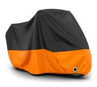Favoto Telo Coprimoto Esterna Impermeabile - Copertura per Moto XXL Oxford Antipolvere Protezione UV con Foro per Lucchetto Fibbia Antivento 245x105x125cm Nero Arancione