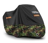 Favoto Telo Coprimoto Esterna Impermeabile - Copertura per Moto XXXL 210D Oxford Antipolvere Protezione UV Antivento 265x105x125cm Nero Camuffare