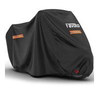 Favoto Telo coprimoto impermeabile per esterno Resistente a Acqua, Polvere, Pioggia, Vento, Escrementi di Uccelli Telo per Moto con strisce riflettenti Nero 245cmx102cmx122cm