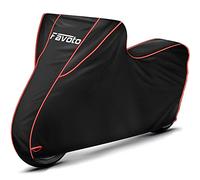 Favoto Telo per Moto Esterno Impermeabile Coprimoto Copri scooter di 300D OXFORD con Rivestimento PU e Cuciture Termosaldate, Resistente a Pioggia Neve Polvere Vento 265 x 105 x 125cm (Rosso Nero)