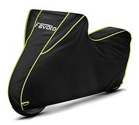Favoto Telo per Moto Esterno Impermeabile Coprimoto Copri scooter di 300D OXFORD con Rivestimento PVC e Cuciture Termosaldate, Resistente a Pioggia Neve Polvere Vento (265x105x125cm, Verde)