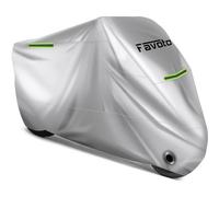 Favoto Telo per Moto Impermeabile Telo Coprimoto in Materiale Oxford 210D con Cuciture Termosaldate, Copertura Motociclo Resistente a Polvere/Pioggia/Foglie/Escrementi Uccelli (245x105x125cm)