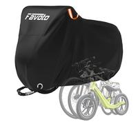 Favoto Telo protettivo per 3 biciclette - 210T impermeabile per esterni, copertura per bicicletta nera con foro di bloccaggio, 2 fibbie antivento e borsa portaoggetti, protezione UV per mountain bike