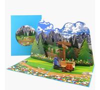 Favour Pop Up® Biglietto 3D Montagna per Amanti Escursioni Regali Creativi Formato Grande