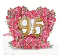 Favour Pop Up® Biglietto Auguri 95° Compleanno Romantico - Arte Filigrana 3D - Design Kirigami Creativo