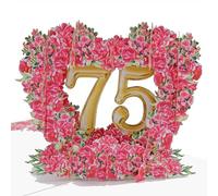 Favour Pop Up® - Biglietto Auguri Romantico 75° Compleanno 3D Filigrana - Sorpresa Unica e Affascinante