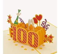 Favour Pop Up® - Biglietto d'auguri 3D per il 100° compleanno. Il biglietto d'auguri ideale per un anniversario importante, adatto anche per buoni o regali in denaro TG100