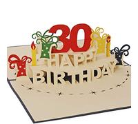 Favour Pop Up® - Biglietto d'auguri 3D per il 30° compleanno. Il biglietto d'auguri perfetto per un anniversario importante, ideale anche per un buono regalo o un regalo in denaro TA30B