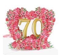 Favour Pop Up® - Biglietto di Auguri 70° Compleanno 3D Romantico - Perfetta Opera d'Arte Filigrana - Sorprendi con Emozioni Uniche