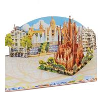 Favour Pop Up® Biglietto pop-up 3D Barcellona - biglietto di auguri fatto a mano - idea regalo per gli appassionati di Barcellona - buono di viaggio, compleanno, ricordo delle vacanze XP862