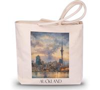 favplace Borsa per la spesa con motivo città Auckland Nuova Zelanda Tote Bag - Borsa per la spesa per viaggiare in lontananza o in casa, borsa da viaggio - sacchetto di iuta, tedesco., 42cm x 38cm