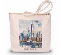 favplace Borsa per la spesa con motivo città della Libertà New York City Tote Bag - Borsa shopper o shopping per viaggiare in lontananza o in casa, borsa da viaggio in iuta, tedesco., 42cm x 38cm