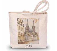 favplace Borsa per la spesa con motivo città di Colonia Colonia Dom Tote Bag - Borsa shopper o shopping per viaggiare in lontananza o in casa, borsa da viaggio in iuta, tedesco., 42cm x 38cm