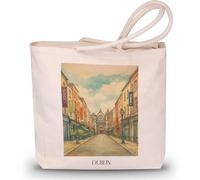 favplace Borsa per la spesa con motivo città, Dublino, Irlanda, borsa per la spesa o la spesa, per viaggiare, borsa in iuta, tedesco., 42cm x 38cm