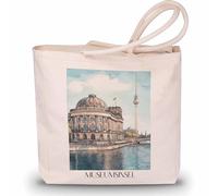 favplace Borsa per la spesa con motivo città museumsinsel Berlin Tote Bag - shopper o borsa per la spesa per viaggiare in lontananza o in casa, sacchetto di iuta, tedesco., 42cm x 38cm