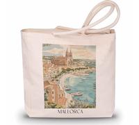 favplace Borsa per la spesa con motivo città Palma de Maiorca Baleari Spagna Tote Bag - Borsa shopper o shopping per viaggiare in lontananza o casa - Borsa da viaggio - Borsa in iuta, tedesco., 42cm x