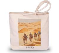 favplace Borsa per la spesa con motivo città Sahara Karawane Tote Bag - Borsa shopper o shopping per viaggiare in lontananza o in casa, borsa da viaggio in iuta, tedesco., 42cm x 38cm